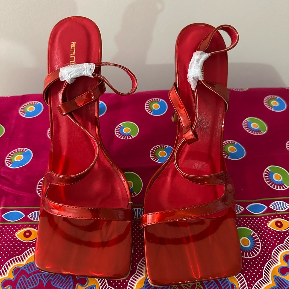 Red Strappy Heels by